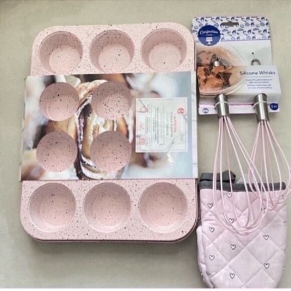 New Speckled pastel pink bakeware Bundle - Picture 7 of 9